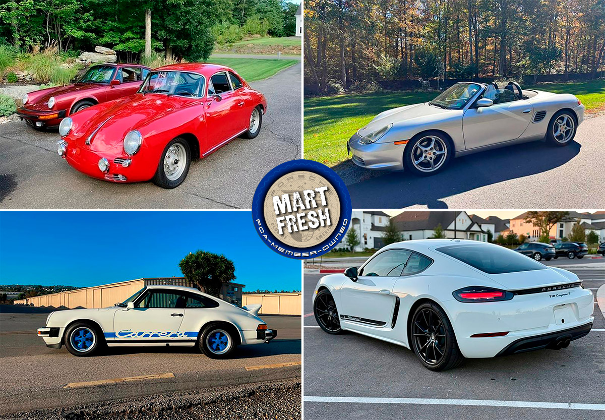 1963 Porsche 356, 1974 Euro Carrera 2.7, 2003 Boxster, or 2023 718 Cayman T? | Mart Fresh