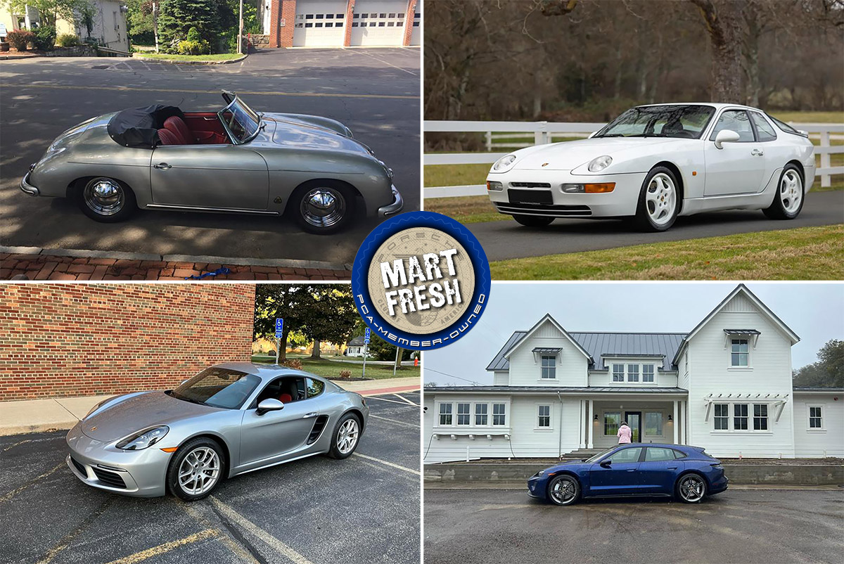 Porsche Club of America - 1959 Convertible D, 1993 Porsche 968 Club Sport, 2023 Taycan GTS Sport Turismo, or 2024 718 Cayman? | Mart Fresh