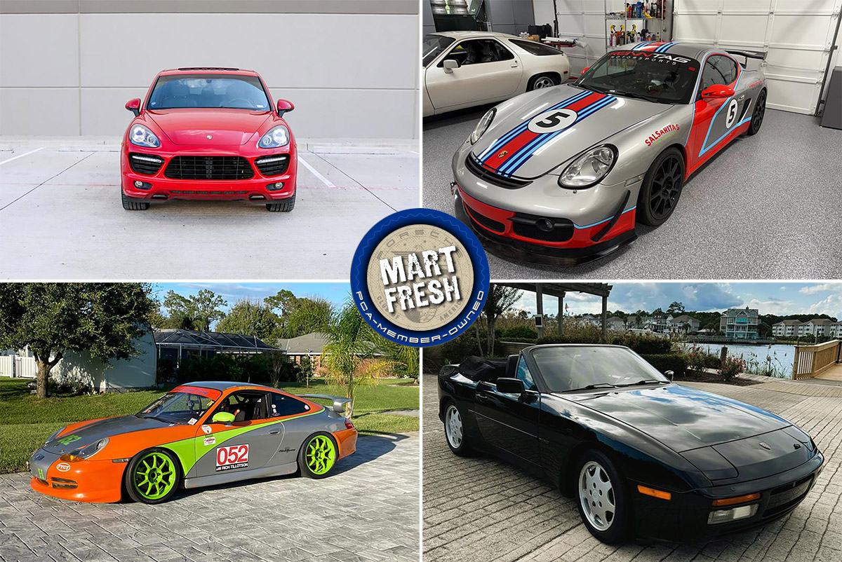 1990 Porsche 944 S2 Cabriolet, 1999 911 race car, 2008 Cayman S track car, or 2013 Cayenne GTS? | Mart Fresh