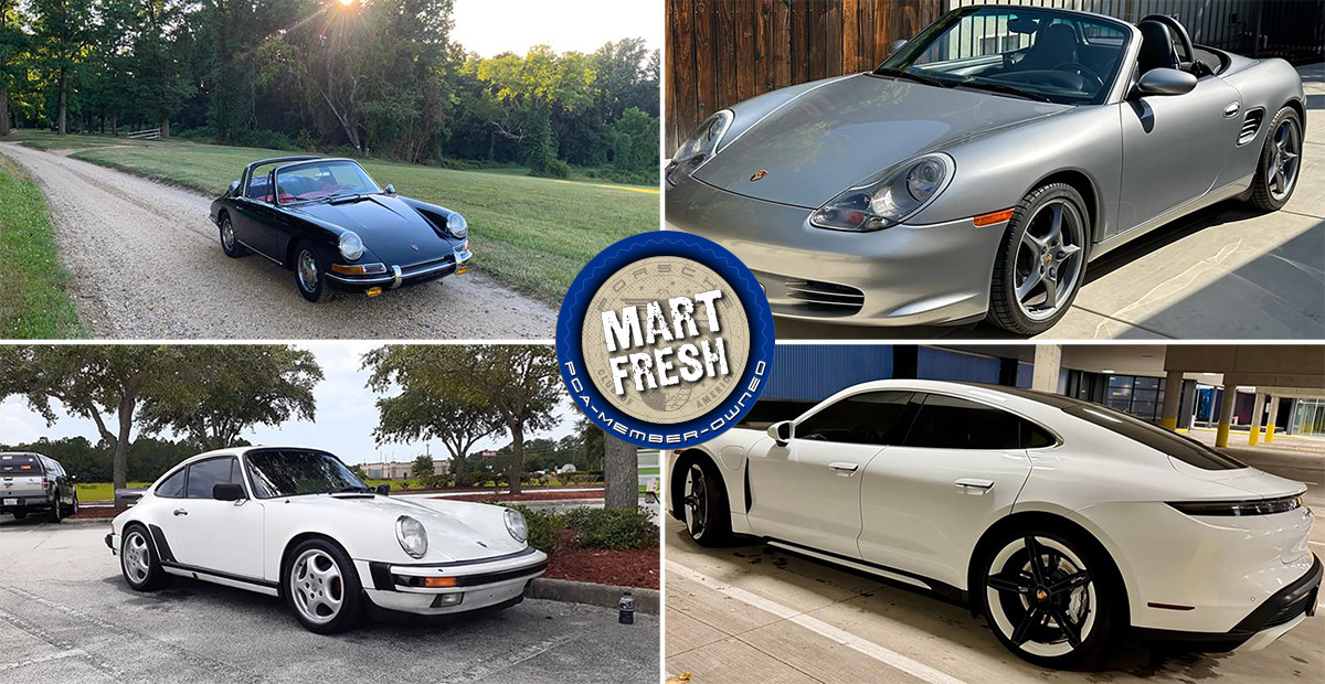 1967 Porsche 912 Targa, 1984 911 Carrera, 2004 Boxster S 550 Anniversary, or 2020 Taycan Turbo? | Mart Fresh
