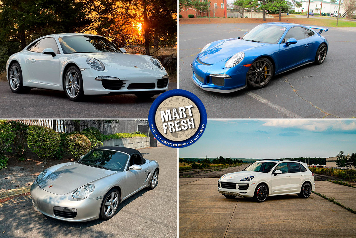 2007 Porsche Boxster, 2013 911 Carrera, 2014 911 GT3, or 2016 Cayenne GTS? | Mart Fresh