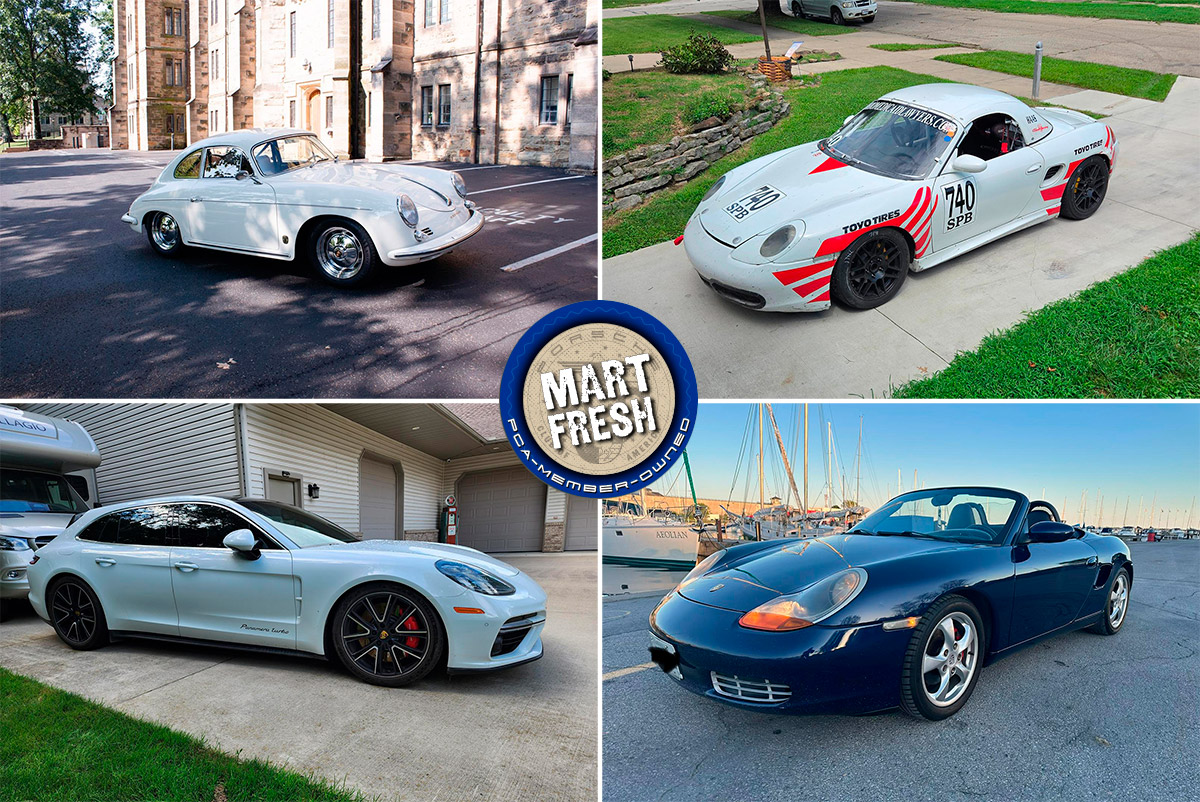 1959 Porsche 356, 1998 Boxster race car, 2001 Boxster, or 2018 Panamera Turbo Sport Turismo? | Mart Fresh