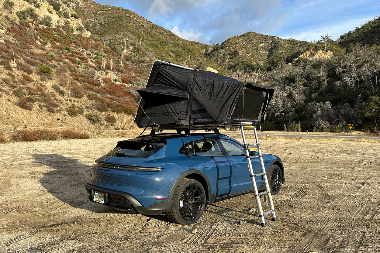 Porsche's Tequipment roof tent turns the Porsche Taycan Cross