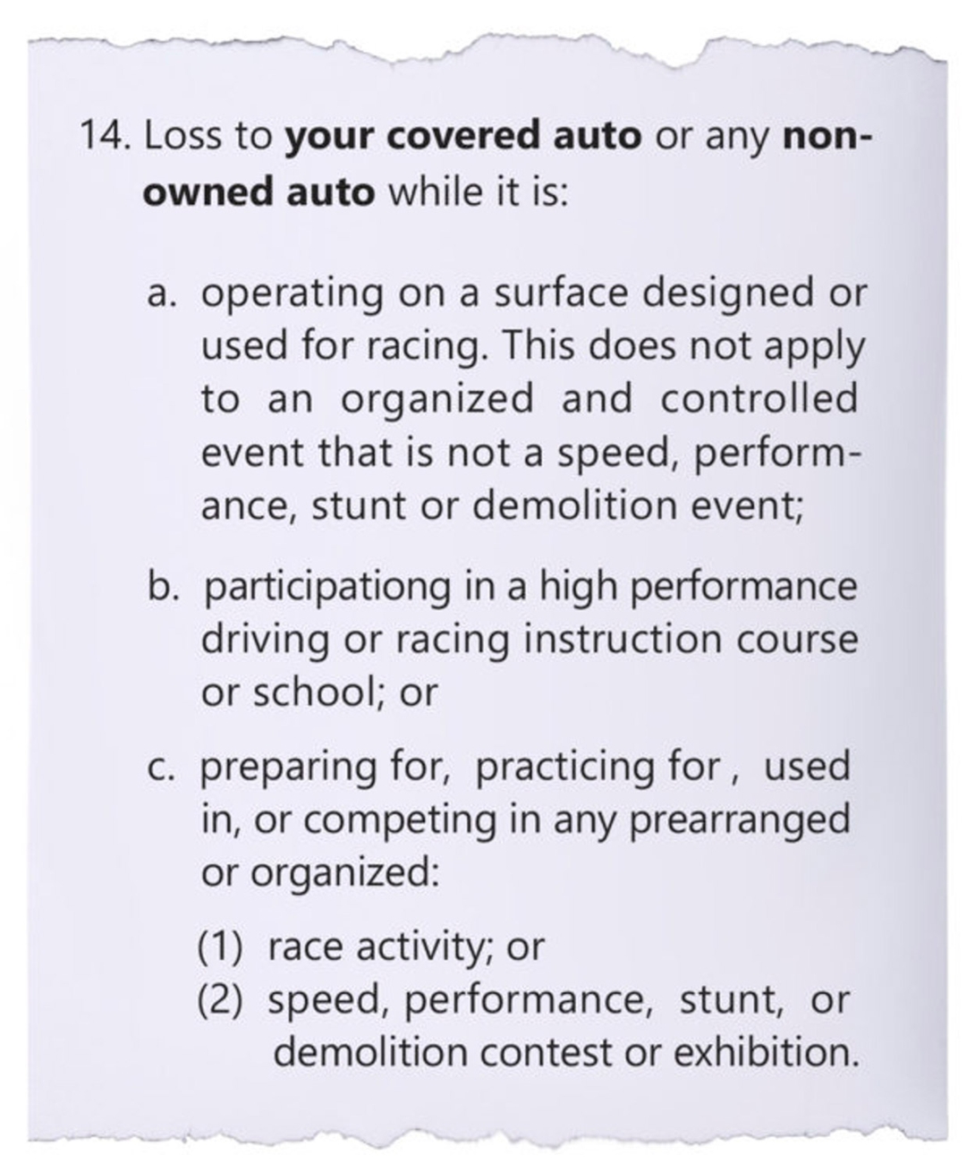 How Do You Check an Auto Policy for DE Exclusions? The Porsche Club