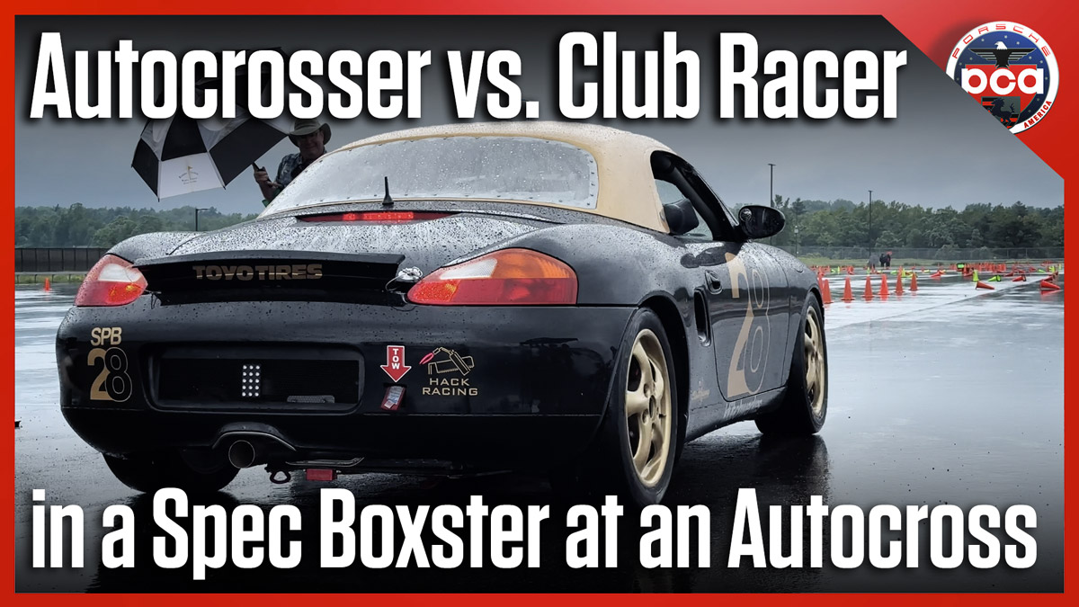 Autocrossing a Spec Boxster in the rain — Can this Porsche race car dodge cones?