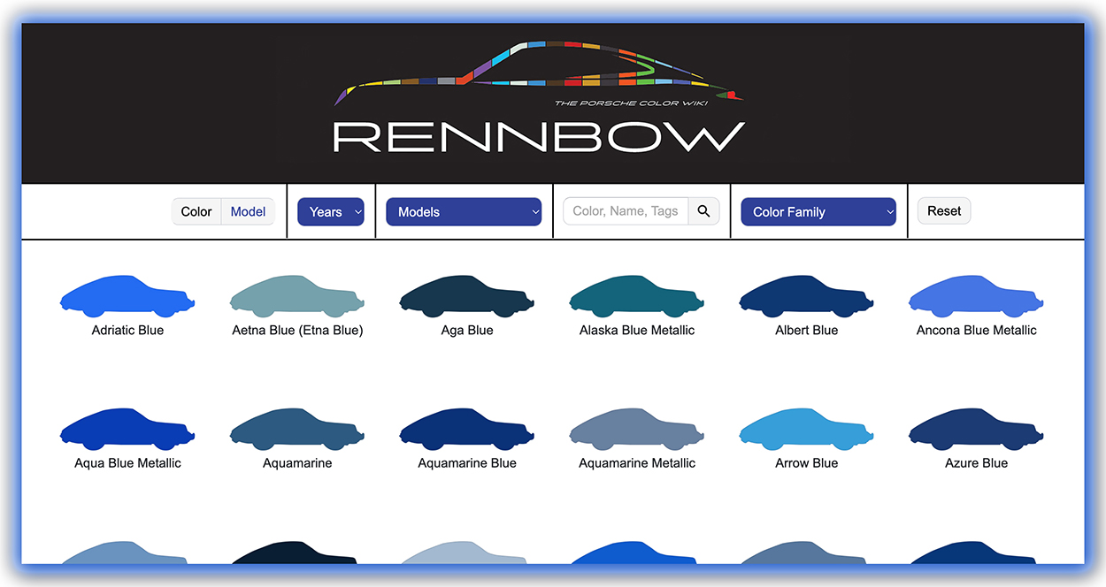 Nerd out on Porsche's extensive color catalog with the Rennbow wiki - CNET